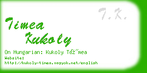 timea kukoly business card